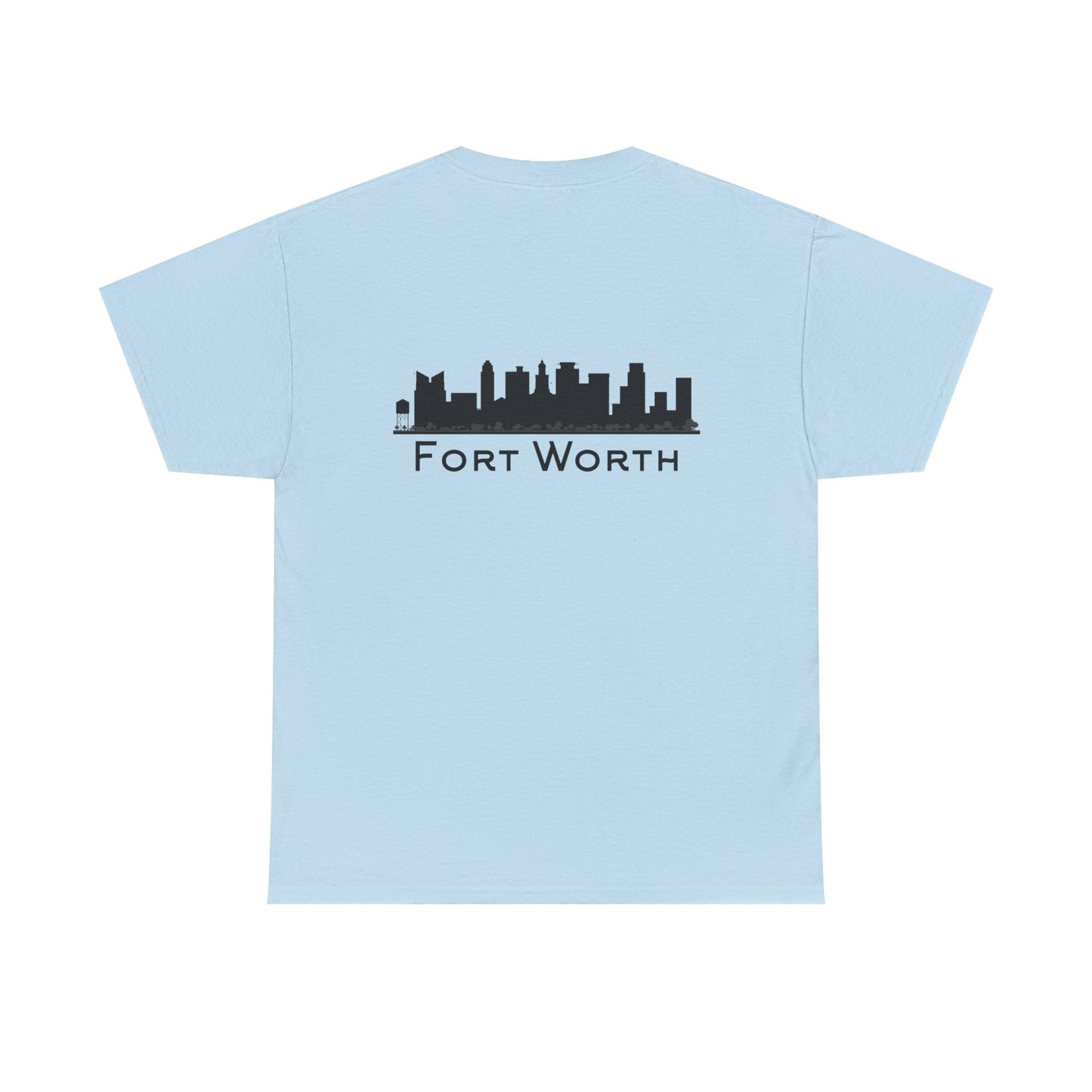 Fort Worth Skyline T-Shirt — Texas Outline Chest Logo