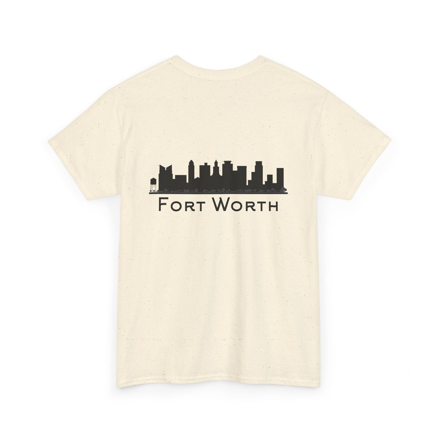Fort Worth Skyline T-Shirt — Texas Outline Chest Logo