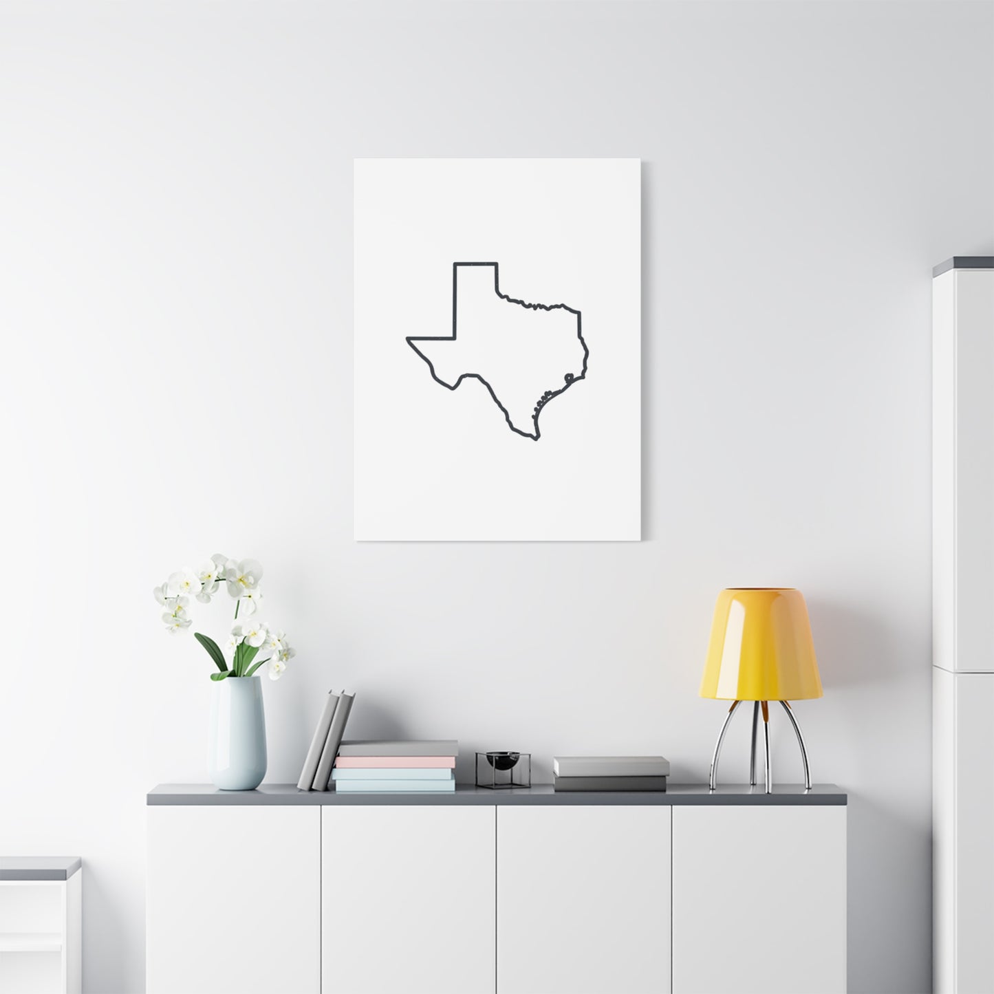 Texas Outline Canvas Wall Art