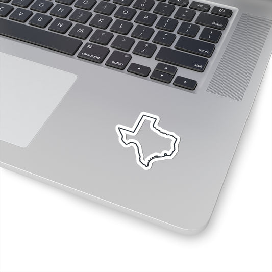 Texas Outline Cut Sticker — Minimal State Map Decal for Laptops, Water Bottles & Travel Gear