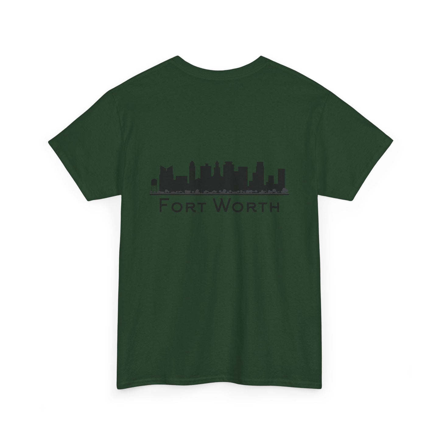 Fort Worth Skyline T-Shirt — Texas Outline Chest Logo