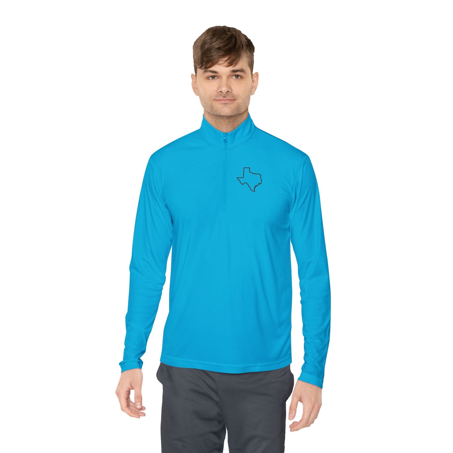 Texas Outline Quarter-Zip Pullover. Logo Only
